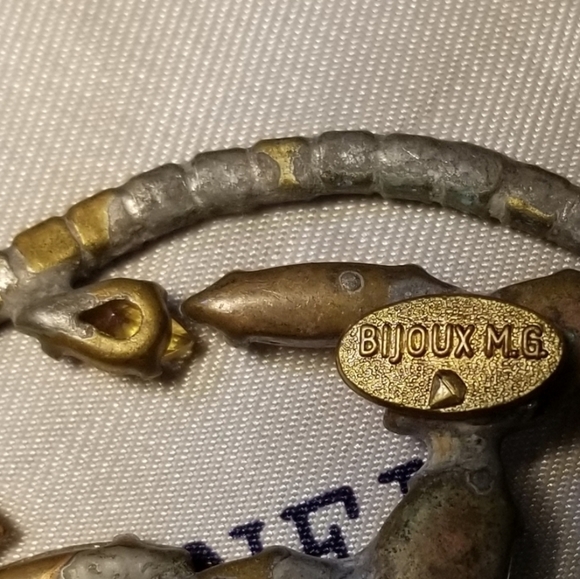 Large BIJOUX MG Vintage CZECH Brooch - Picture 8 of 8